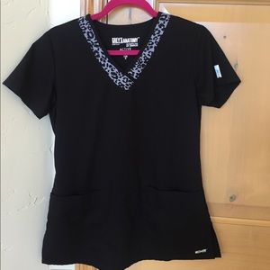 Greys Anatomy animal print scrub top